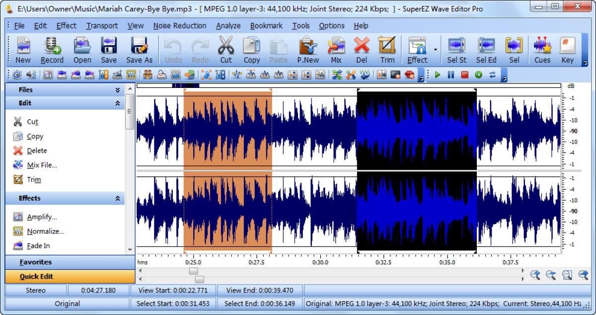 Editor professionale per Musica ed Audio: SuperEZ Wave Editor Pro - 