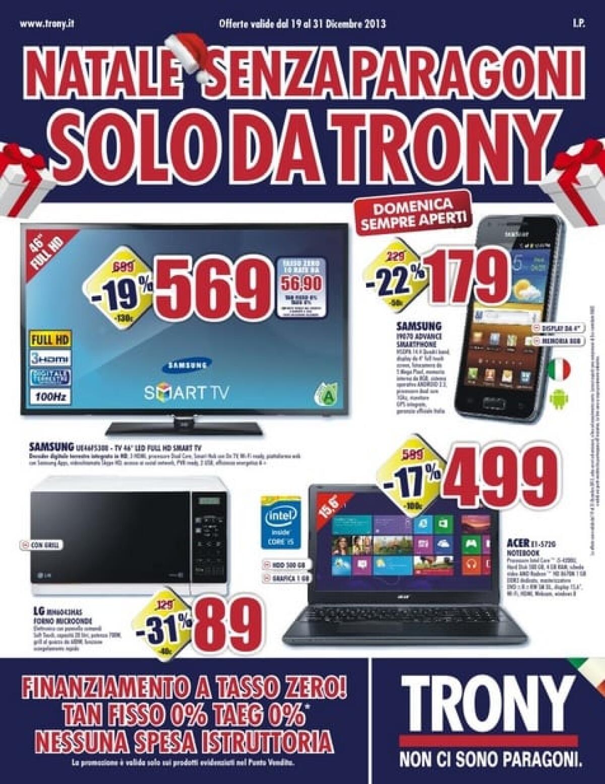 Volantino Trony con "8 giorni di Follia" fino al 29 Settembre - 