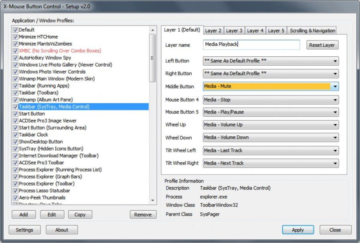 Modificare click del mouse con X-Mouse Button Control - 
