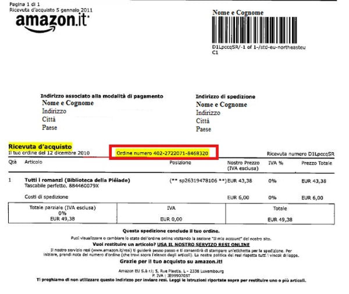 Come verificare se una Fattura di Amazon è falsa o vera - 