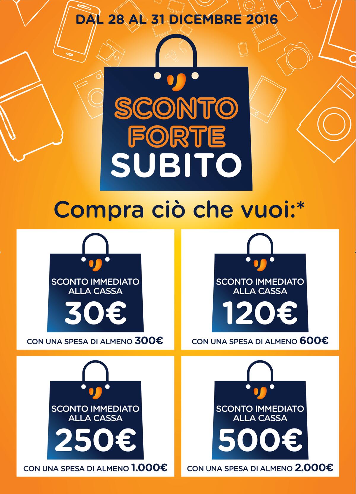 SCONTO FORTE SUBITO da Unieuro fino a 500 euro in cassa - 