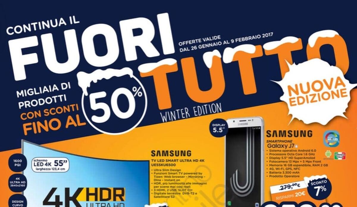Fuori Tutto Winter Edition Unieuro con sconti fino al 50%: P8 Lite 2017 ed altro - 