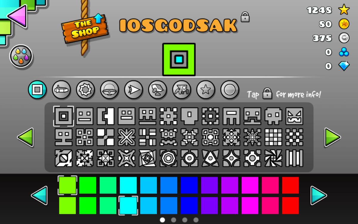 Trucchi Geometry Dash iPhone, iPad | Soldi, monete, colori, icone infinite illimitate - 