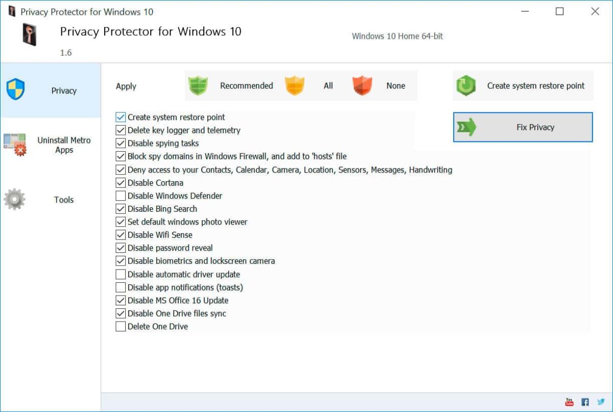 Aumentare la privacy in Windows 10 disattivando alcune opzioni nascoste - 