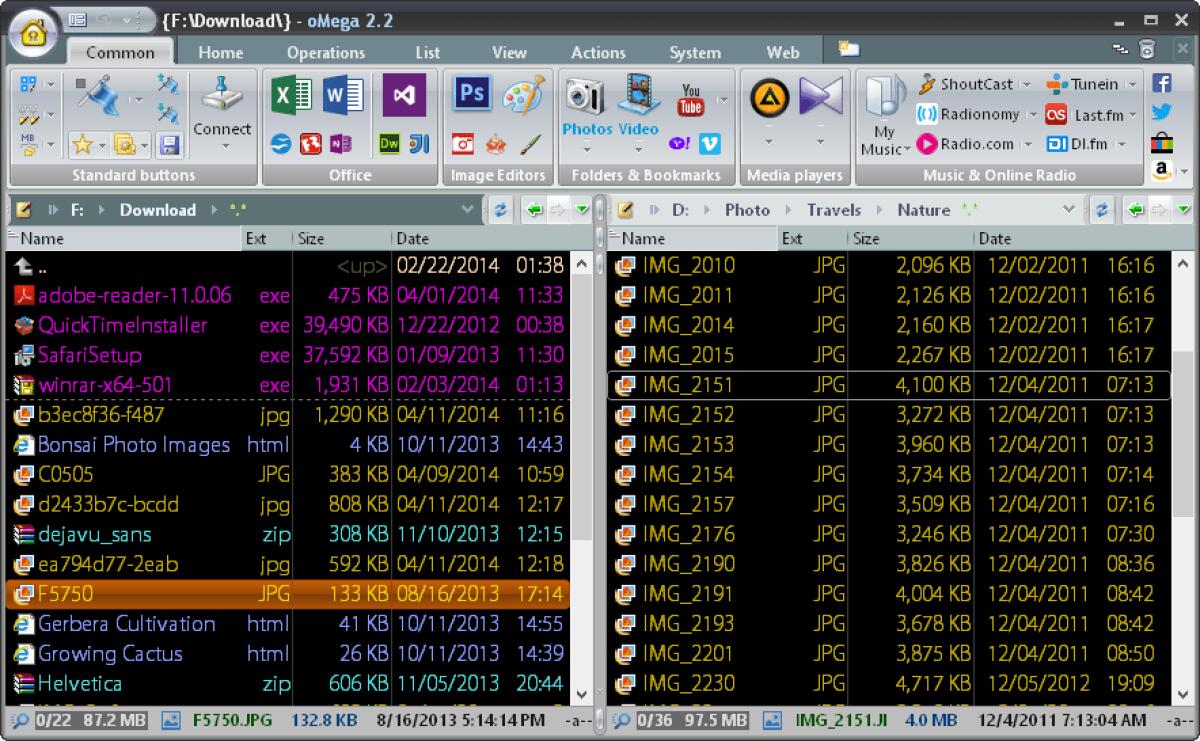 File manager moderno e completo: oMega Commander - 