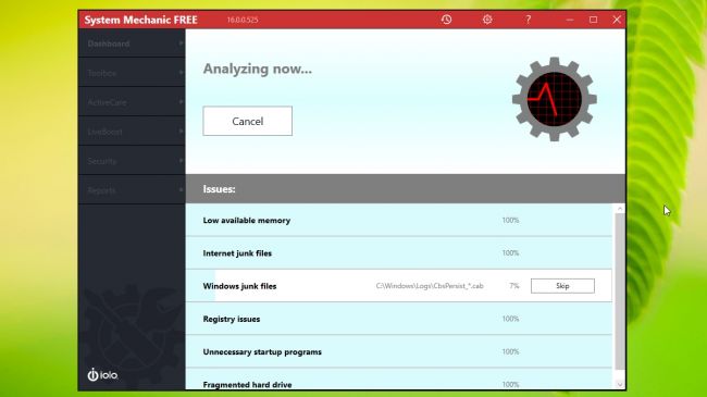 Iolo System Mechanic analizza il sistema in automatico e ti permette di scegliere quali programmi avviare all'accensione del computer, cosa che impatta in modo pesante sui tempi di avvio di Windows.