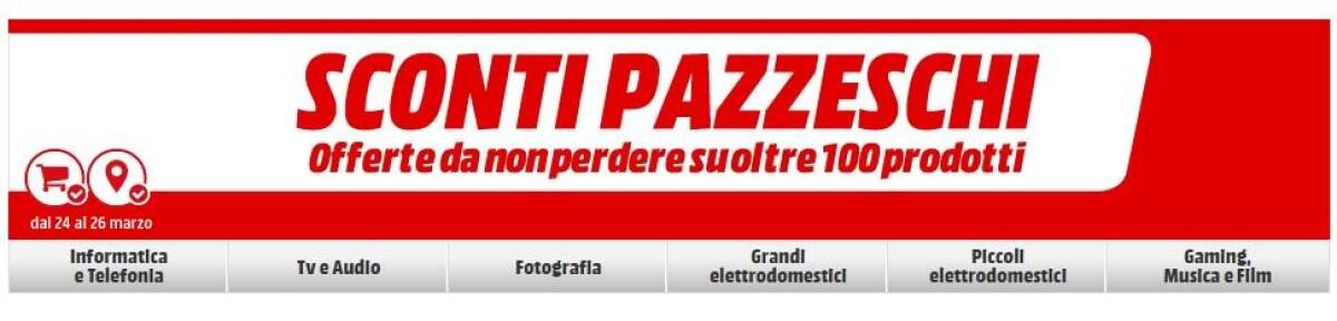 Da MediaWorld arrivano gli Sconti Pazzeschi per tutto il weekend - 