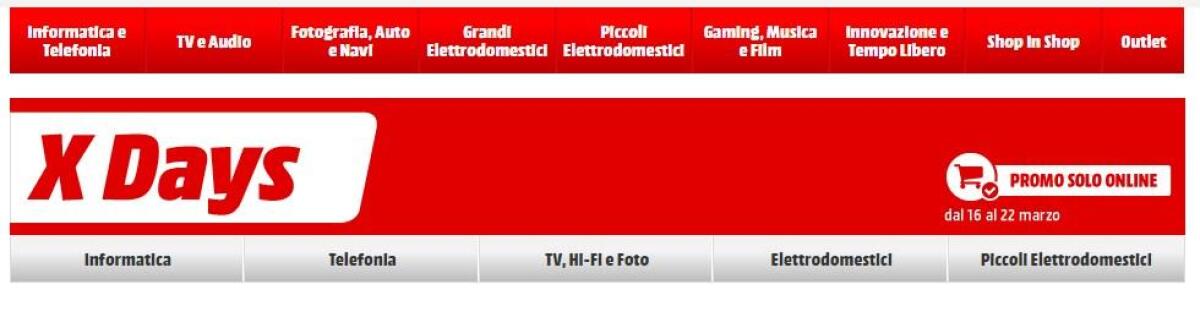 MediaWorld X Days fino al 22 Marzo con tanti sconti - 