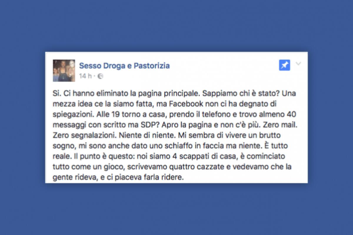 Chiusa la pagina Facebook “Sesso, Droga e Pastorizia” - 