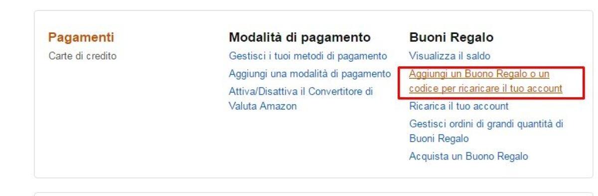 Come aggiungere un Buono Regalo al tuo account Amazon - 