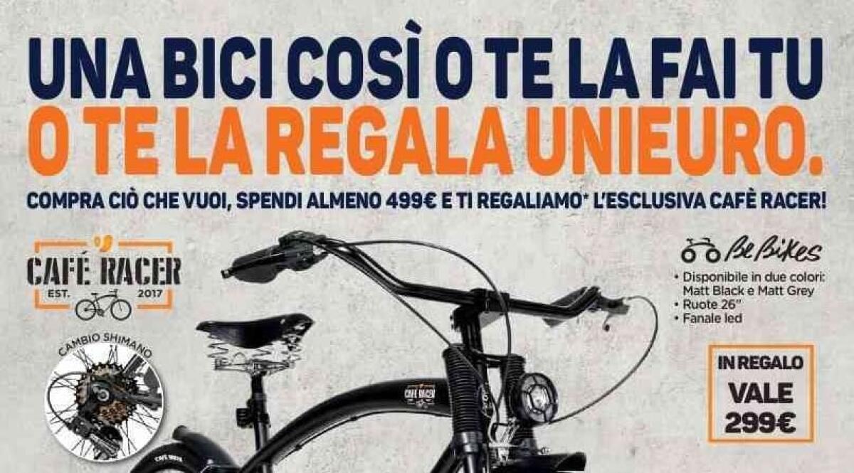 Volantino Unieuro Aprile 2017 che Regala una bicicletta da 299 euro - 