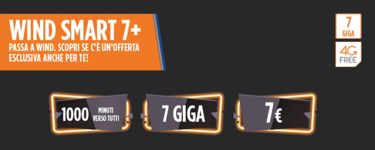 Migliore offerta Winback Wind Smart 7+: 7GB e 1000 minuti a soli 7 euro - 