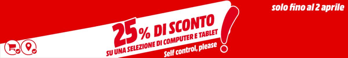 25% di sconto da MediaWorld su tablet, notebook e PC desktop - 