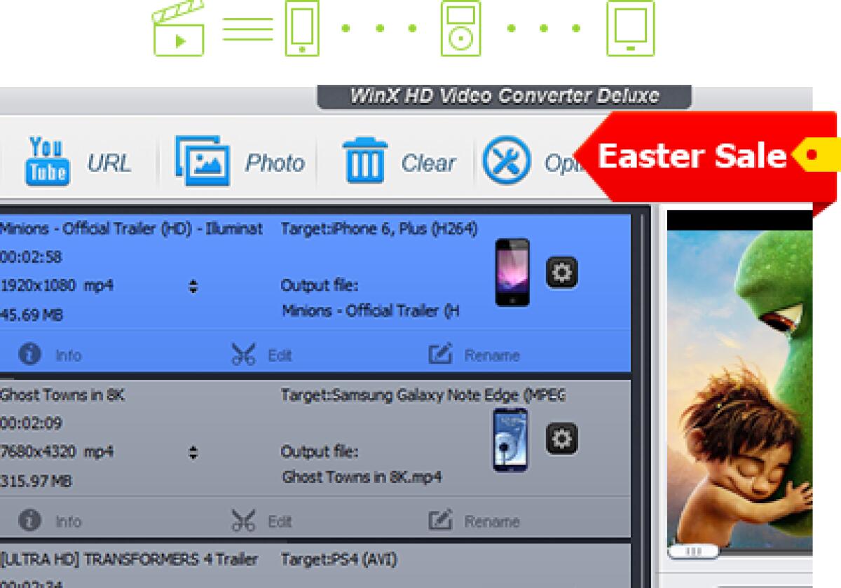 Convertitore ed Editor Video, downloader video online e crea presentazioni - 