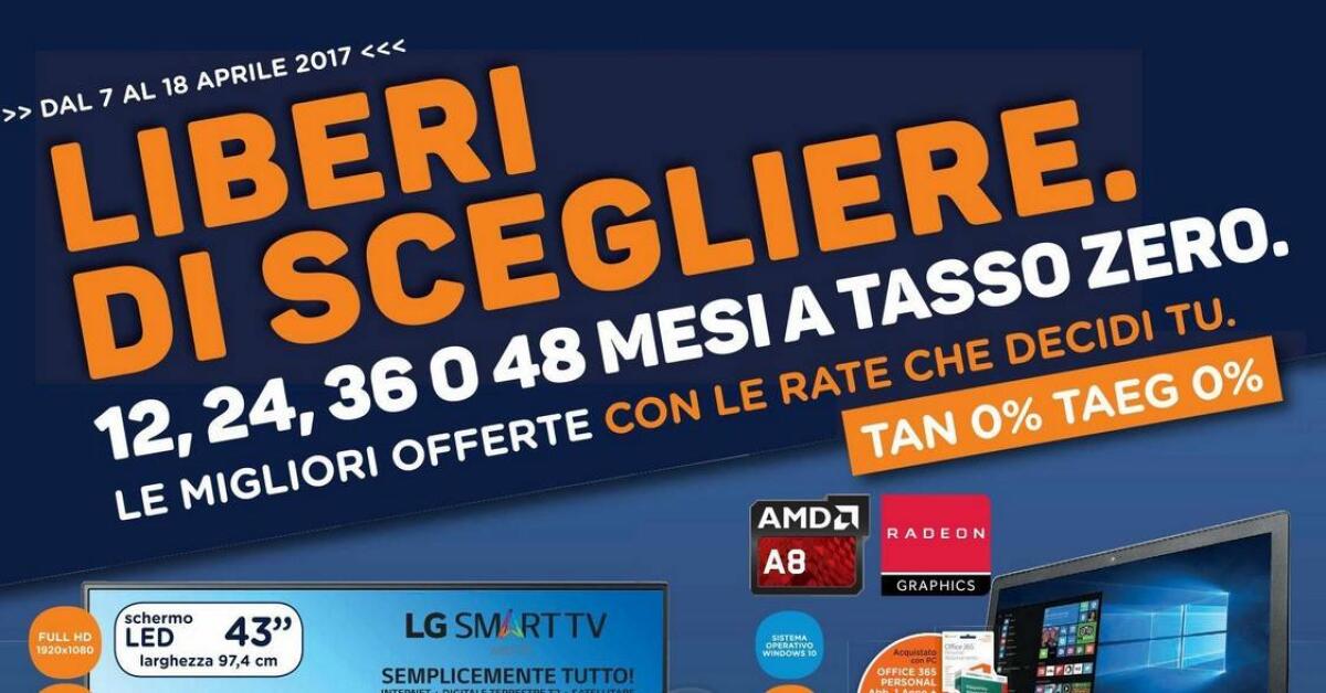 Volantino Unieuro "Liberi di scegliere" dal 7 al 18 Aprile 2017 - 