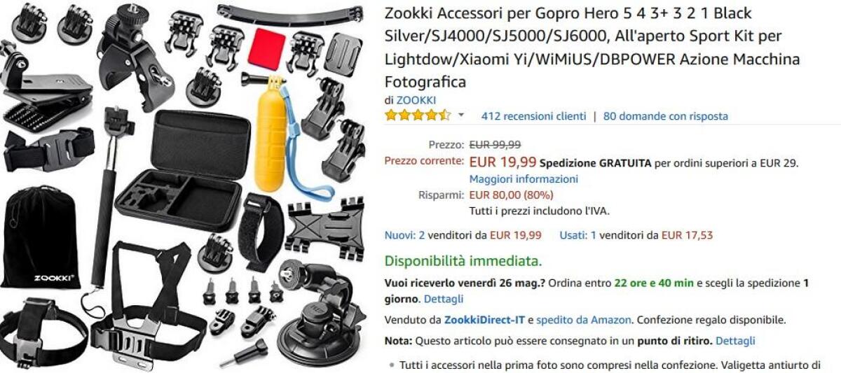 Miglior set di accessori per Action Cam economico - 
