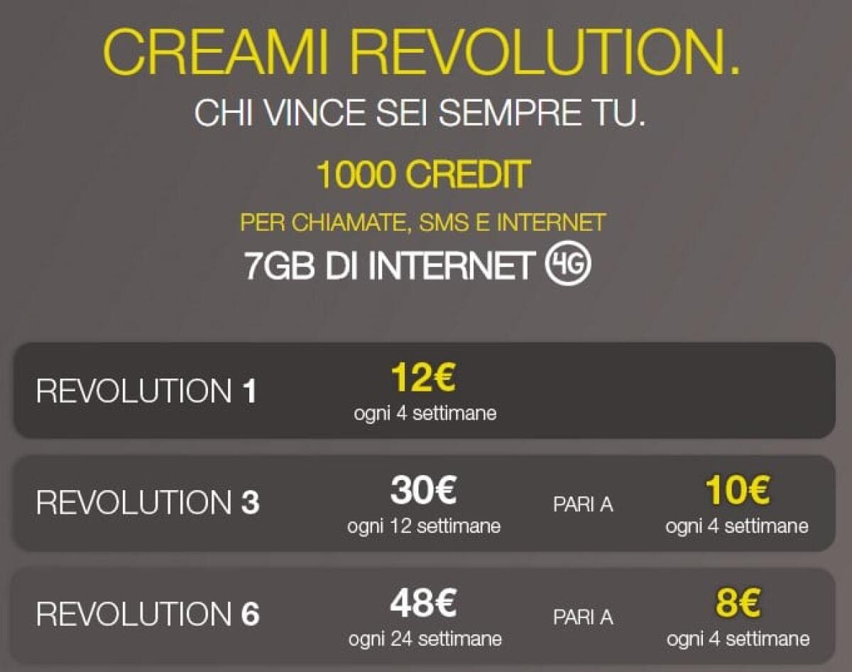 PosteMobile CREAMI Revolution: Componi tu la tua offerta con 7GB inclusi - 