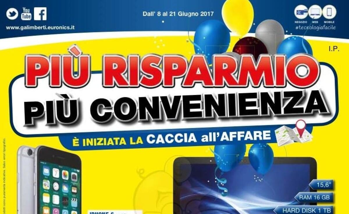 Volantino Euronics "Più risparmio, più convenienza" con sconti fino al 21 giugno - 
