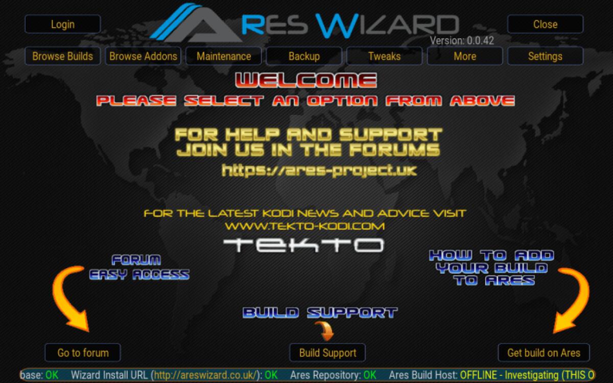 Ares Wizard: Addon per fare manutenzione su Kodi - 