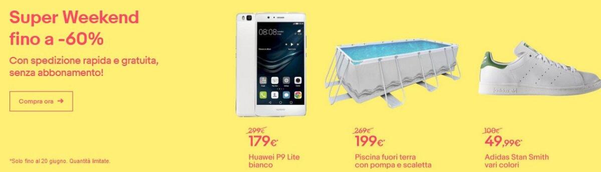Ritorna il Super Weekend eBay: Fino al 20 giugno sconti fino al 60% - 