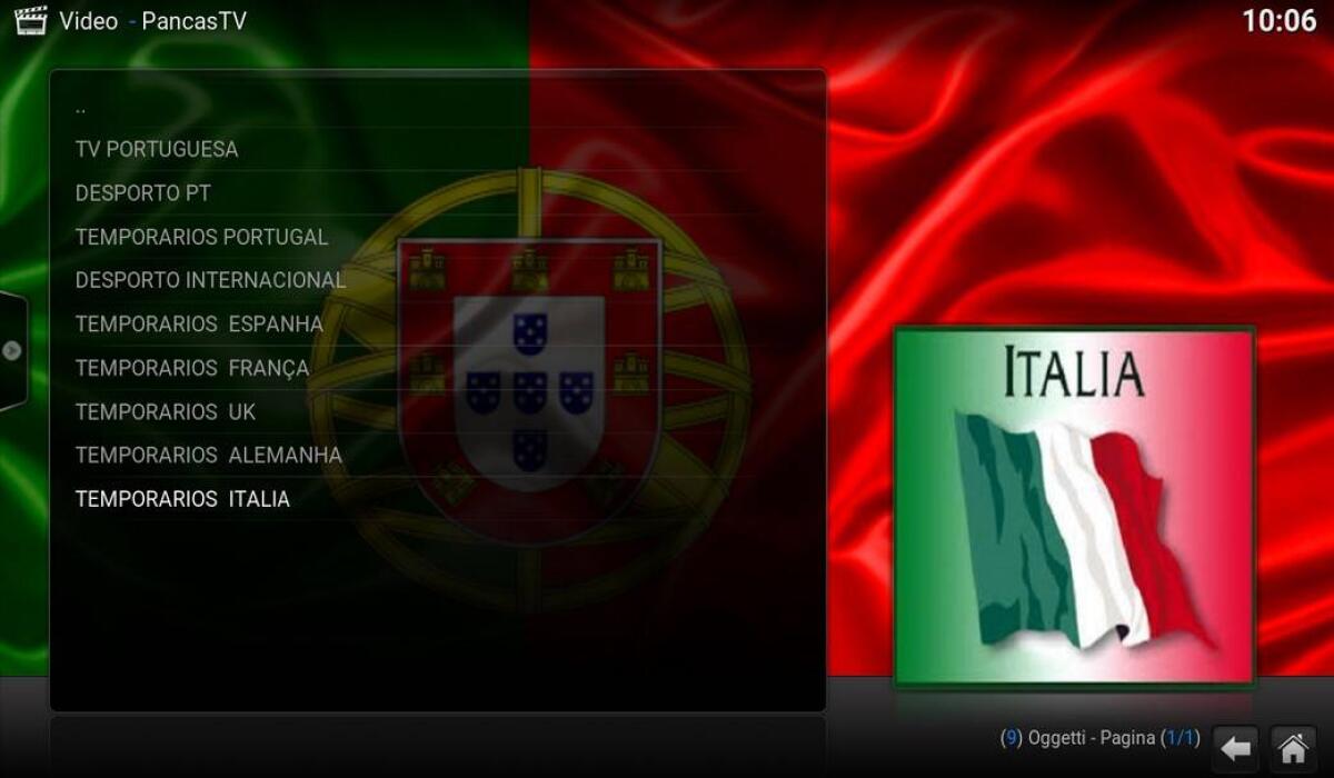 PancasTV: Spettacolare addon per Kodi con tanti canali Italiani - 