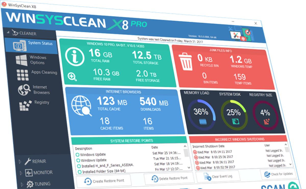 Velocizzare Windows con WinSysClean X7 PRO Gratis - 