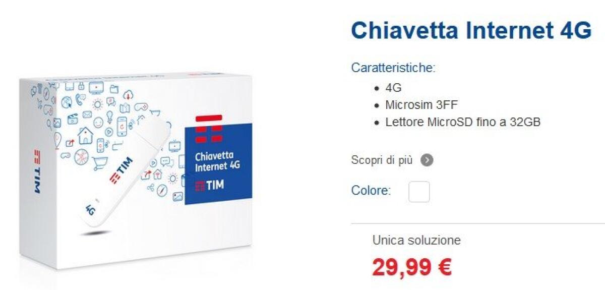 Chiavetta TIM per un'Estate sempre connessi: Chiavetta+15GB a 29,99€ - 