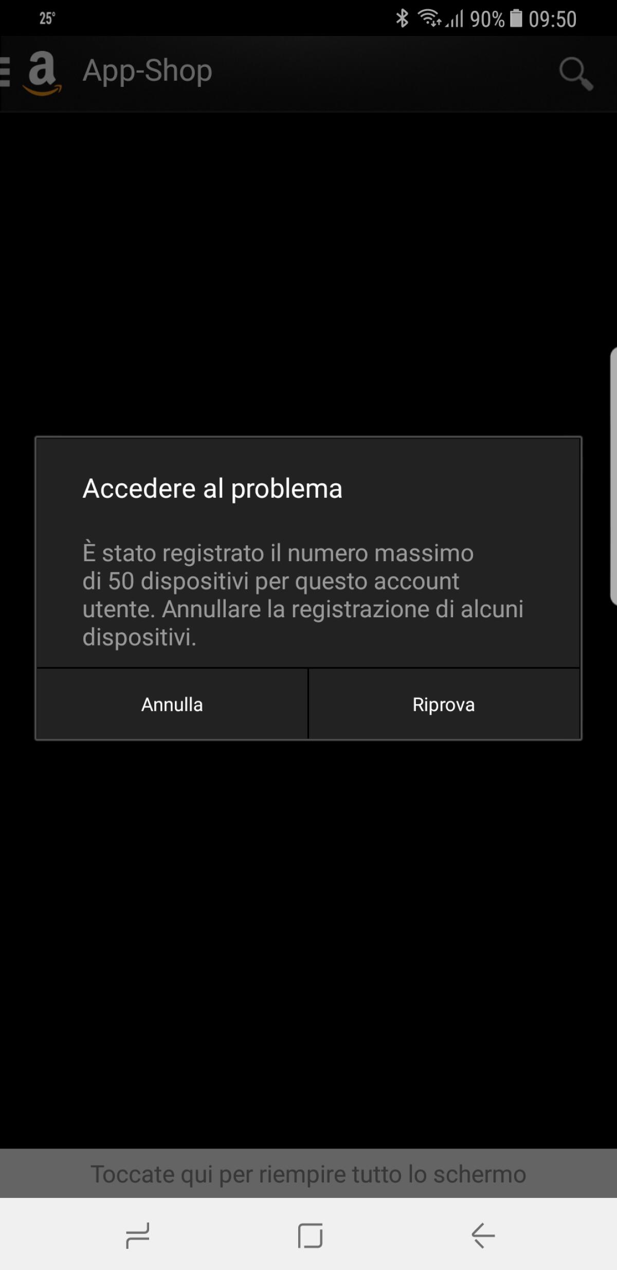 Troppi dispositivi registrati. Impossibile installare Amazon AppStore - 