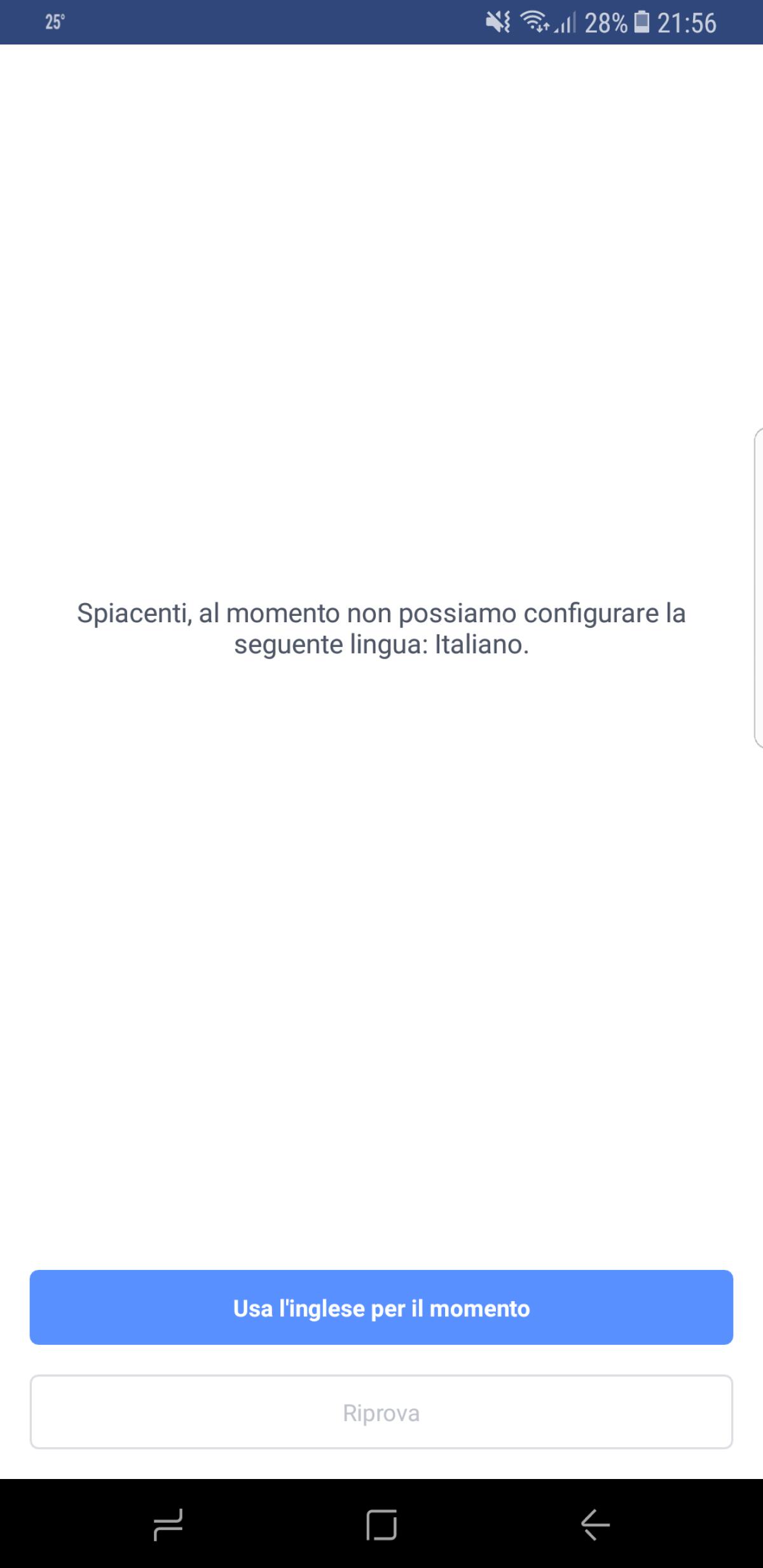 Cosa fare quando è impossibile avviare Facebook in lingua Italiana - 