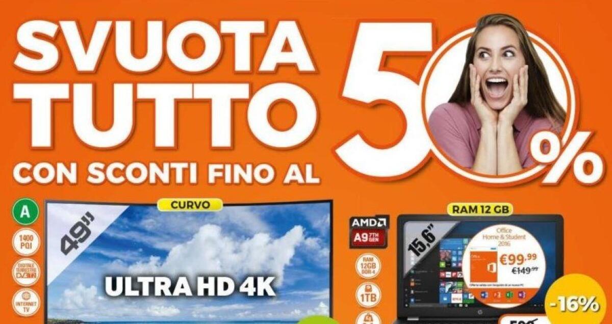 Volantino Expert Svuota Tutto 10-30 Agosto: Sconti del 50% su tanti prodotti - 