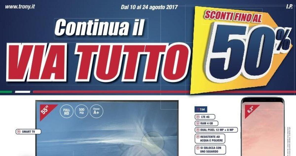 Da Trony "Continua il VIA TUTTO" con sconti fino al 50% [10-24 Agosto] - 