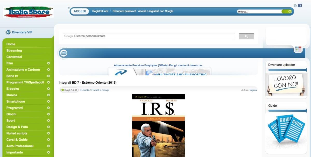 Dasolo.me Cambia Nome E Diventa Italiashare.info - 