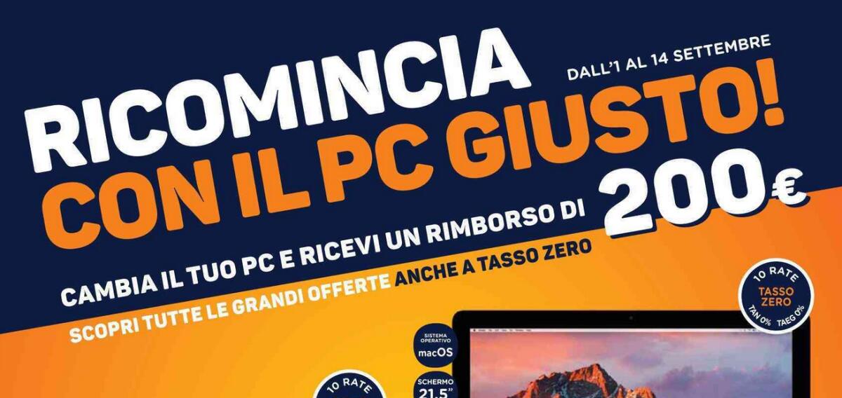 Unieuro ti regala 200 euro se porti il tuo vecchio PC [1-14 Settembre] - 