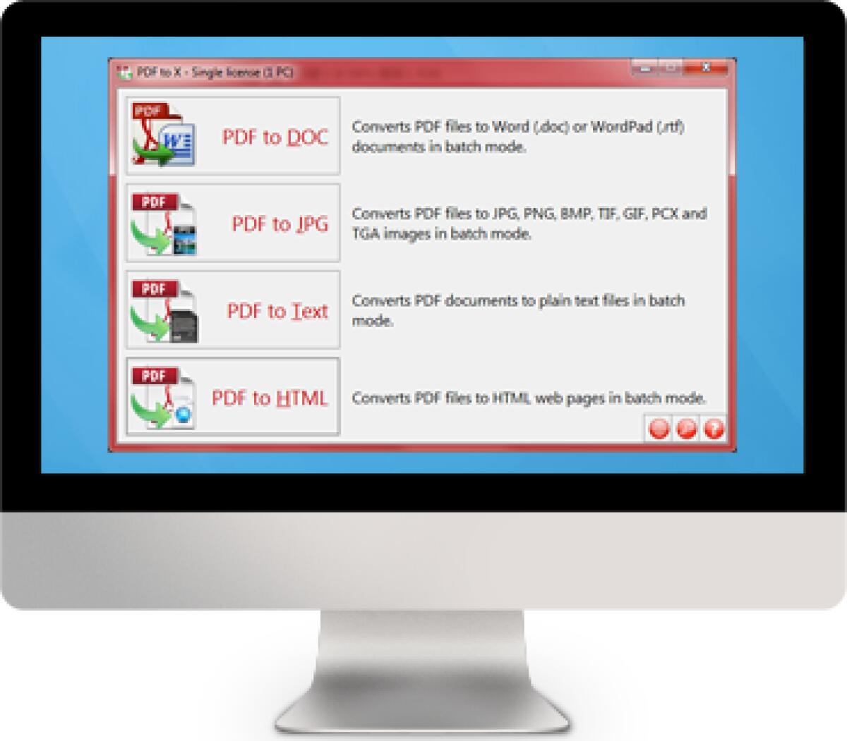 Convertire PDF in DOC/RTF/HTML/TXT/ JPG/ GIF/PNG/BMP/TIF/TGA/PCX - 