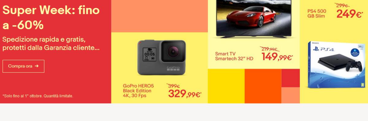 Le migliori offerte del Super Weekend eBay fino all'1 Ottobre - 