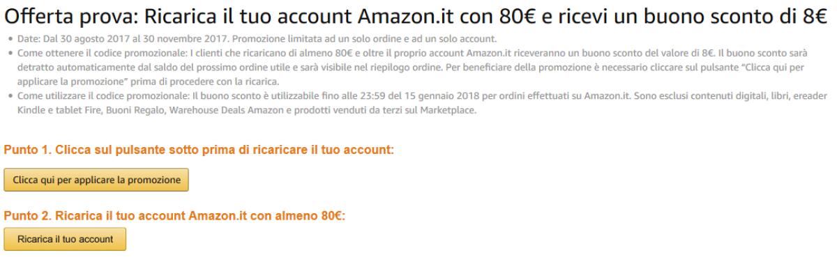 Amazon regala 8 euro se ricarichi il tuo account. Valido per tutti - 