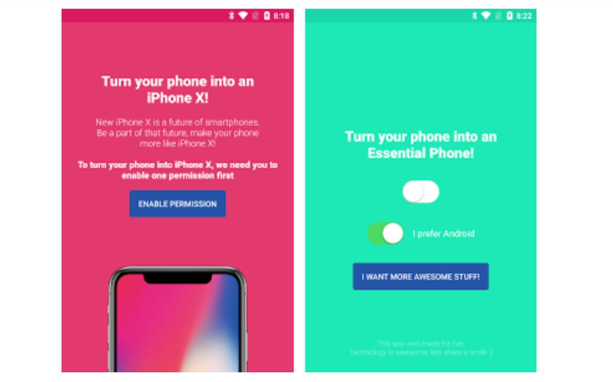 Trasformare uno smartphone Android in un iPhone X con quest'app - 