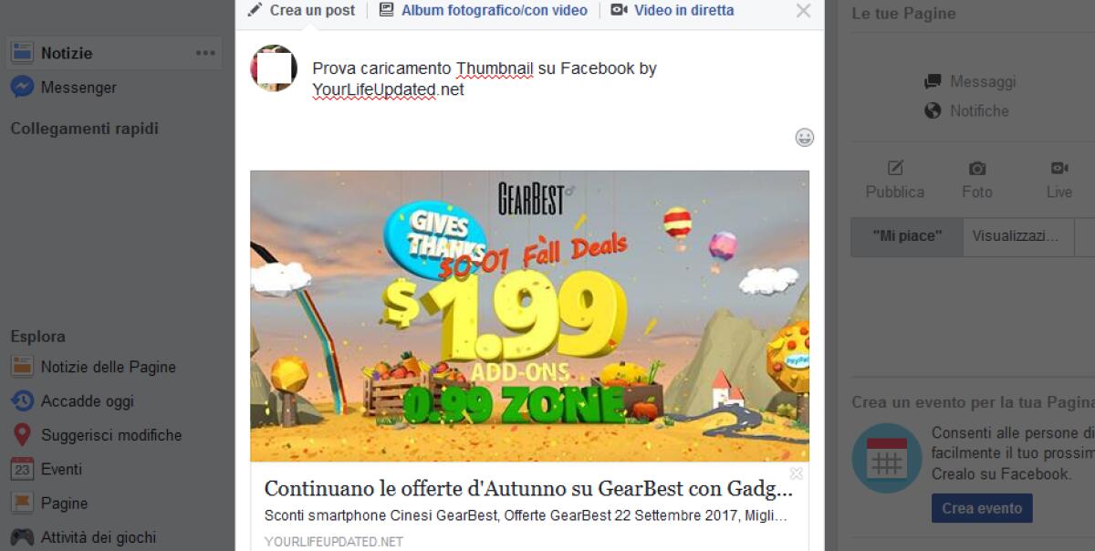 Come inserire e correggere le Thumbnail su Facebook da Wordpress - 