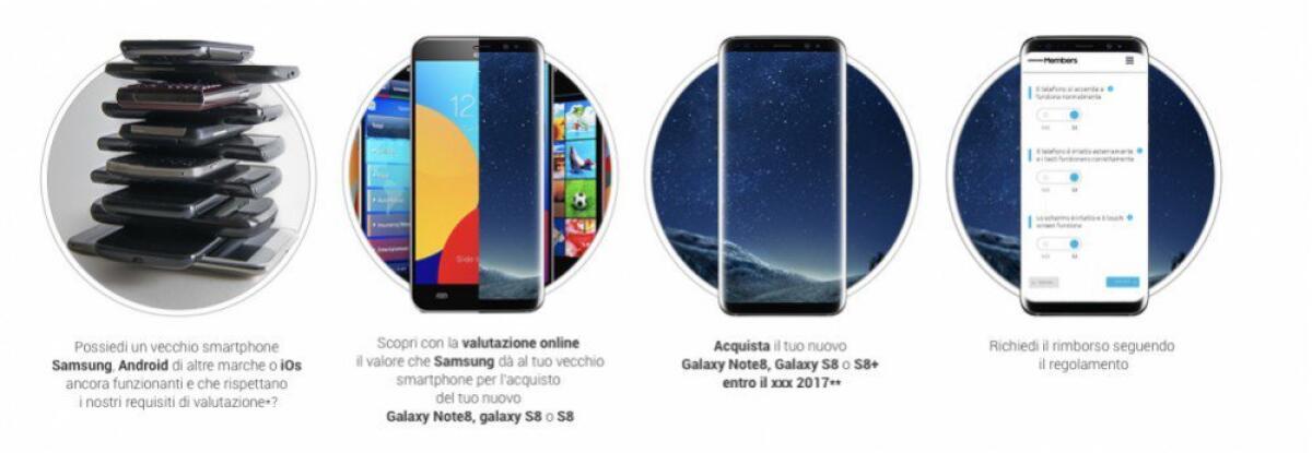 Samsung vi offre fino a 600 euro sull'usato per comprare S8, S8+ e Note 8 - 