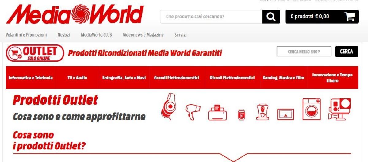 MediaWorld Outlet online: Tanti prodotti e ricondizionati con garanzia di 24 mesi - 