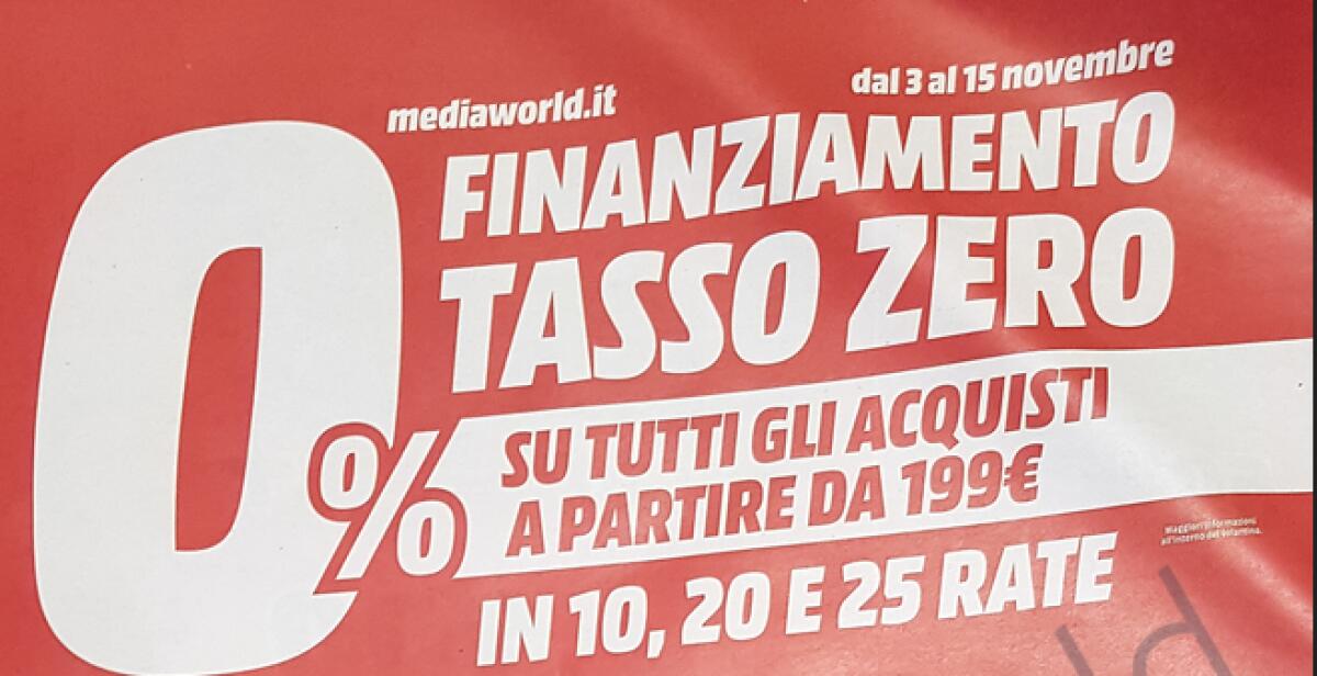 Volantino MediaWorld Novembre 2017: Tasso Zero e tanti Sconti - 