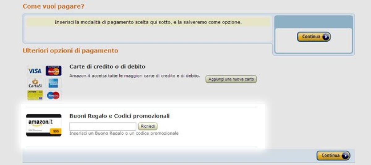 Si possono inserire più Buoni Sconto o Buoni Regalo su Amazon? - 