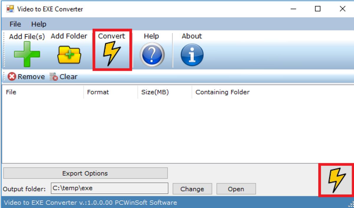 Convertitore file video in file eseguibili - 