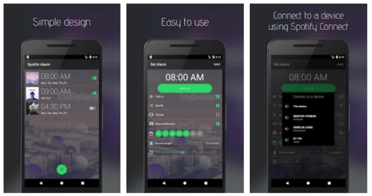 Sveglia Spotify Android Con SpotOn Alarm for Spotify - 