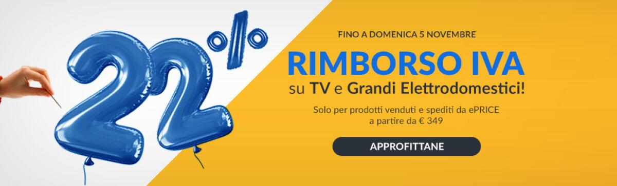 ePRICE rimborsa l'IVA sui TV e grandi elettrodomestici - 