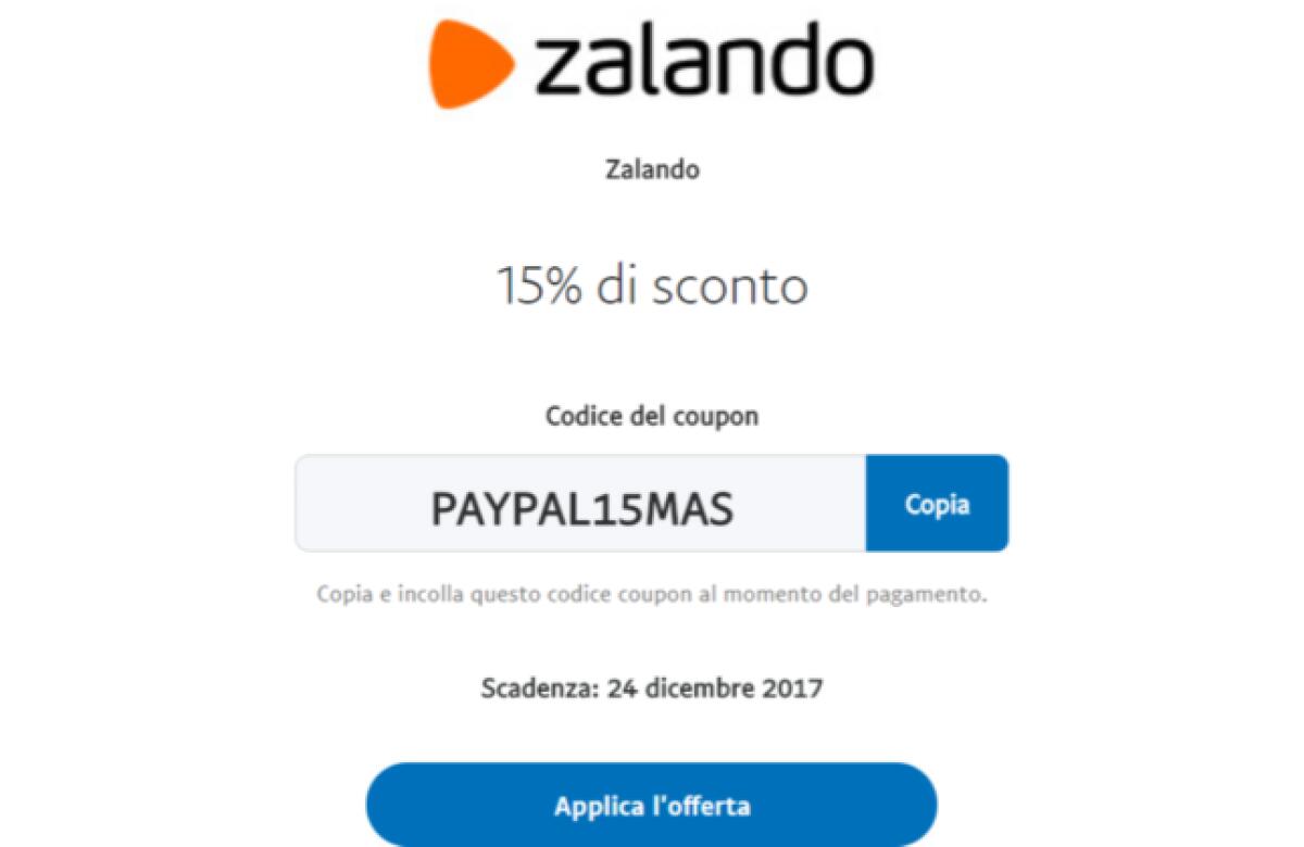 Zalando Codice Coupon Sconto 15% Dicembre 2017 - 