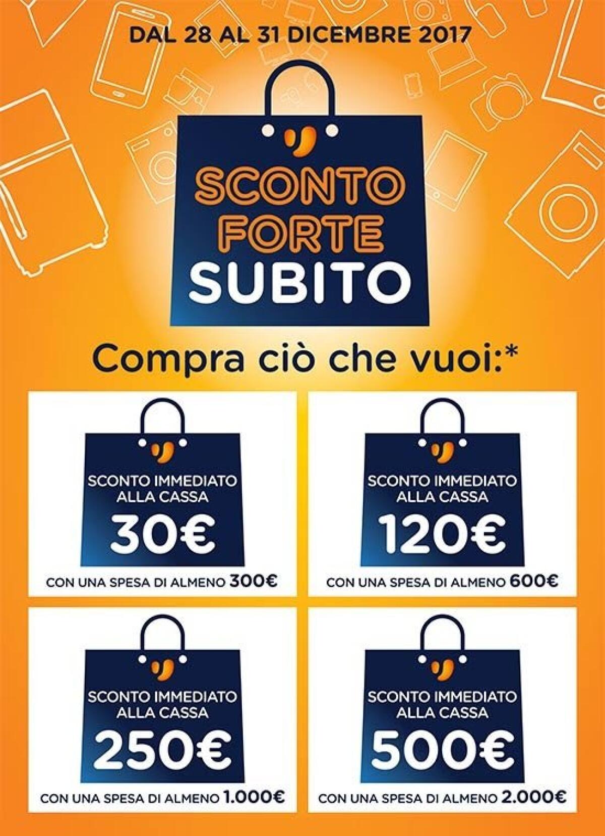 SCONTO FORTE SUBITO da Unieuro fino a 500 euro in cassa [Dicembre 2017] - 