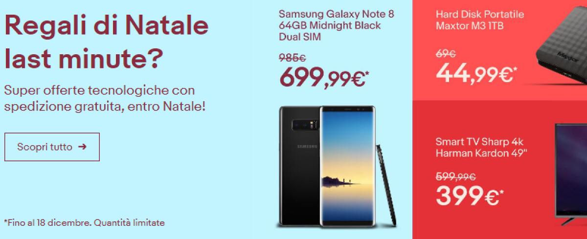 Regali di Natale su eBay: Codice sconto 10% se paghi con PayPal - 