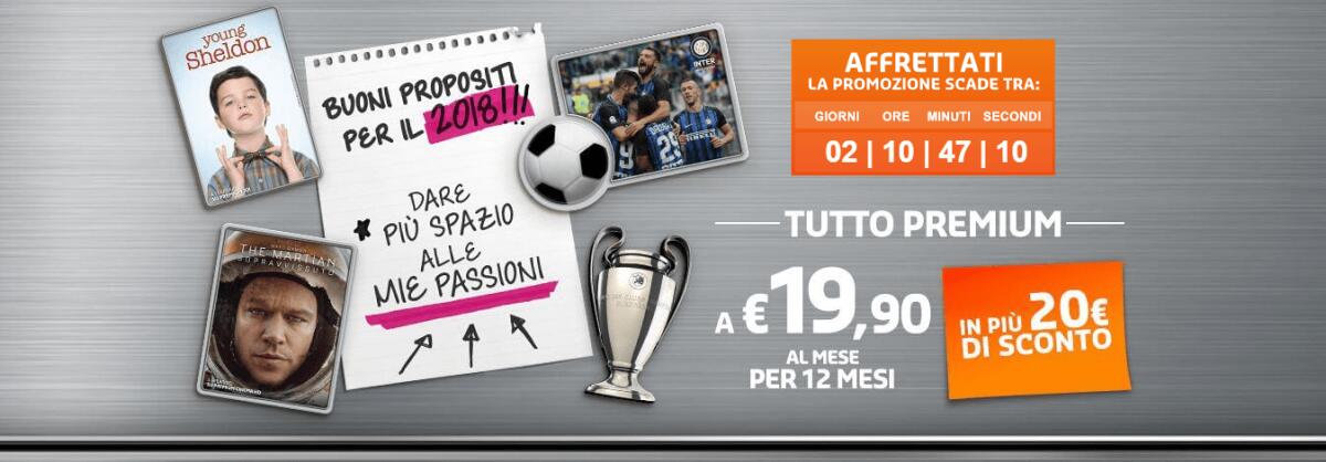 Offerte Mediaset Premium: 12 Mesi A 19 Euro Al Mese - 