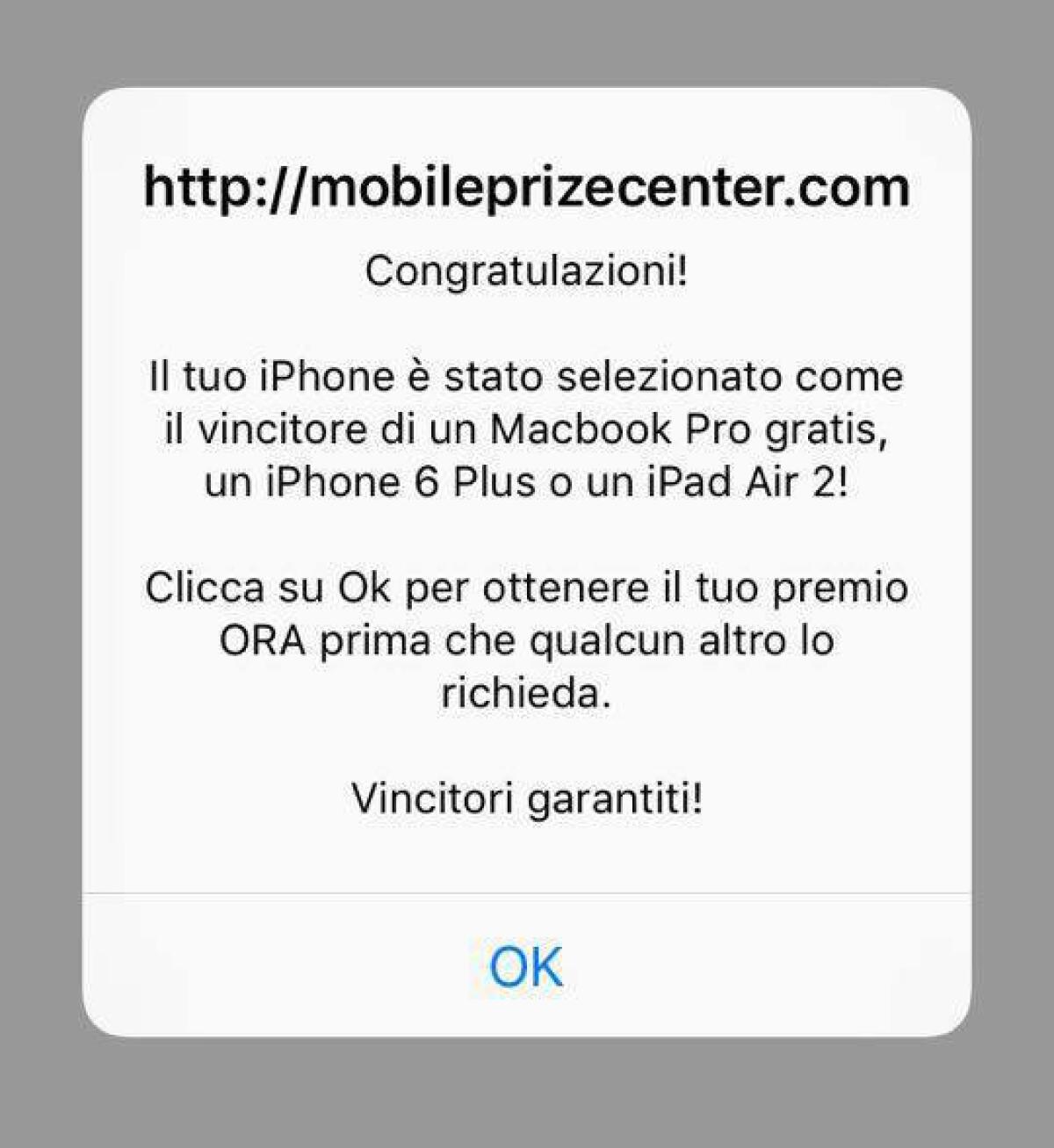 “Congratulazioni hai vinto”: Come Eliminare Il Virus - 
